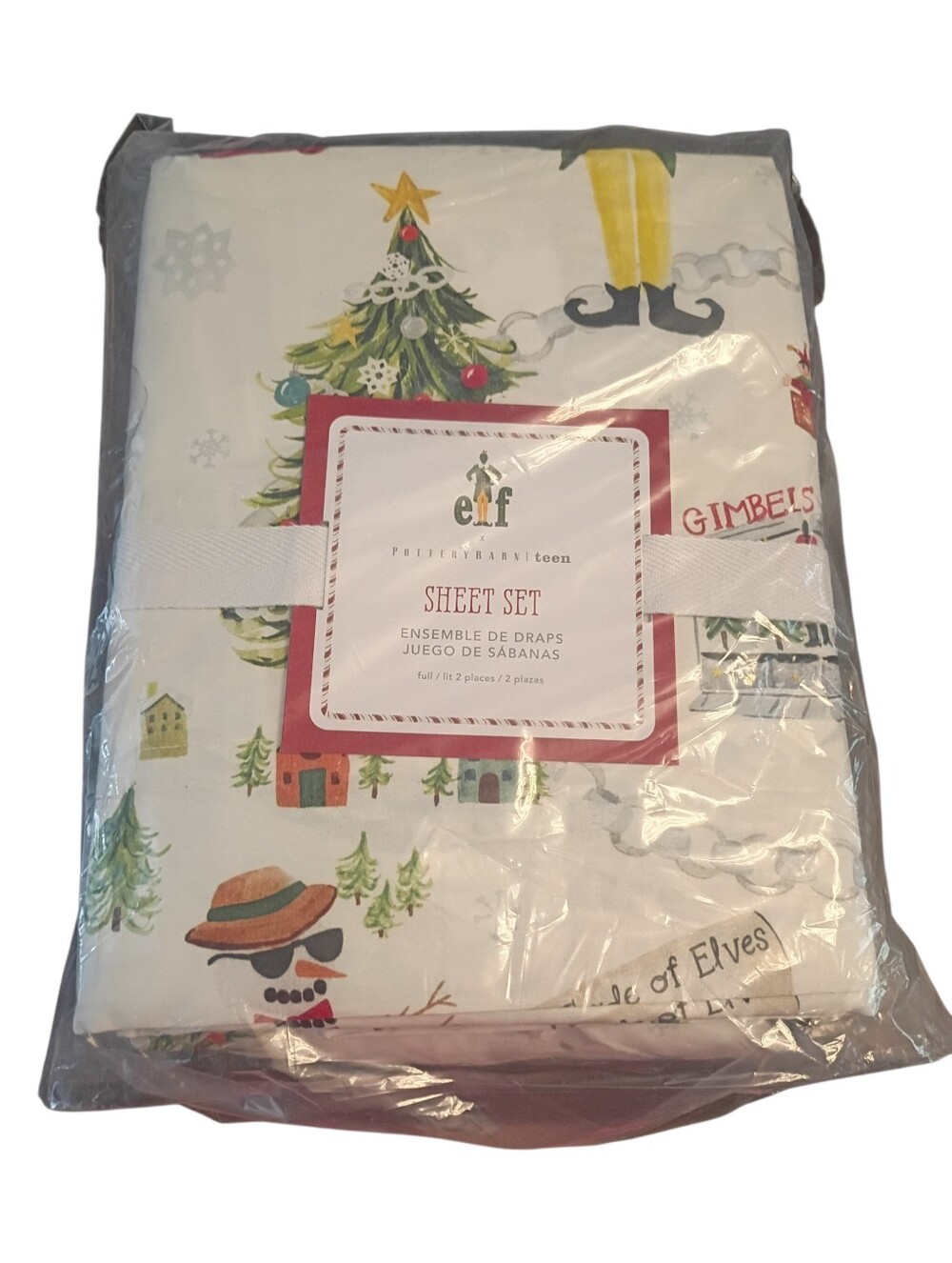 Pottery Barn Teen Elf Movie Sheet Set Size Full 100% Cotton NWT